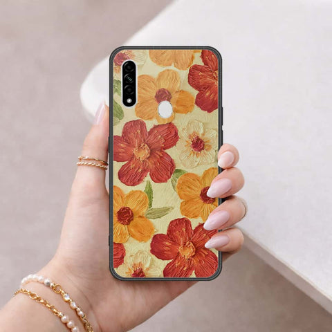 Oppo A8 Cover - Floral Series 3 - HQ Ultra Shine Premium Infinity Glass Soft Silicon Borders Case