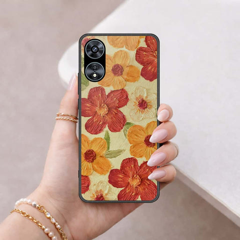 Oppo A58 4G Cover - Floral Series 3 - HQ Ultra Shine Premium Infinity Glass Soft Silicon Borders Case