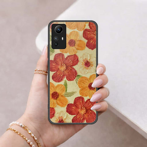 Xiaomi Redmi Note 12S Cover - Floral Series 3 - HQ Ultra Shine Premium Infinity Glass Soft Silicon Borders Case