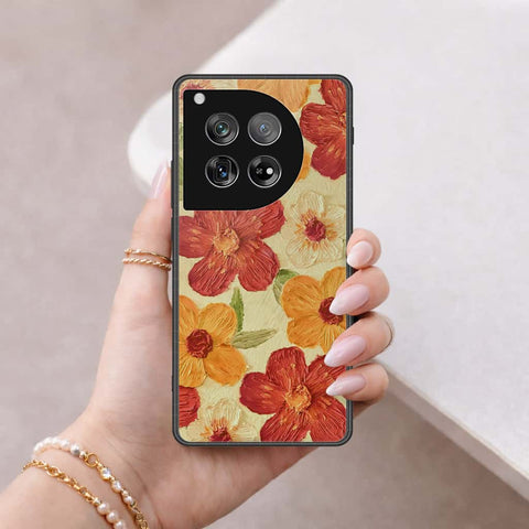 OnePlus 12 Cover - Floral Series 3 - HQ Ultra Shine Premium Infinity Glass Soft Silicon Borders Case