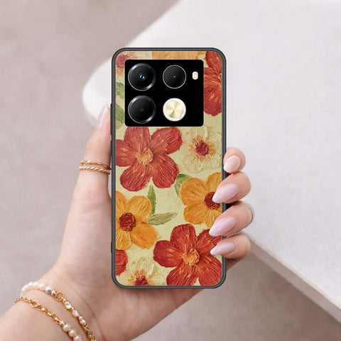 Infinix Note 40 Pro Cover - Floral Series 3 - HQ Ultra Shine Premium Infinity Glass Soft Silicon Borders Case