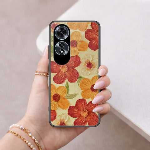 Oppo A60 Cover - Floral Series 3 - HQ Ultra Shine Premium Infinity Glass Soft Silicon Borders Case
