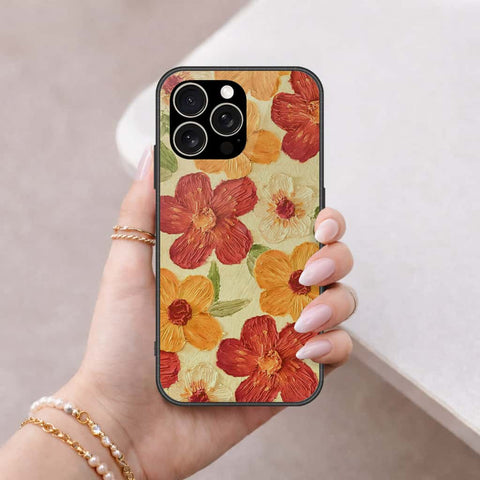 IPhone 15 Pro Cover - Floral Series 3 - HQ Ultra Shine Premium Infinity Glass Soft Silicon Borders Case