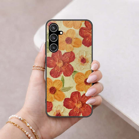 Samsung Galaxy S23 FE Cover - Floral Series 3 - HQ Ultra Shine Premium Infinity Glass Soft Silicon Borders Case