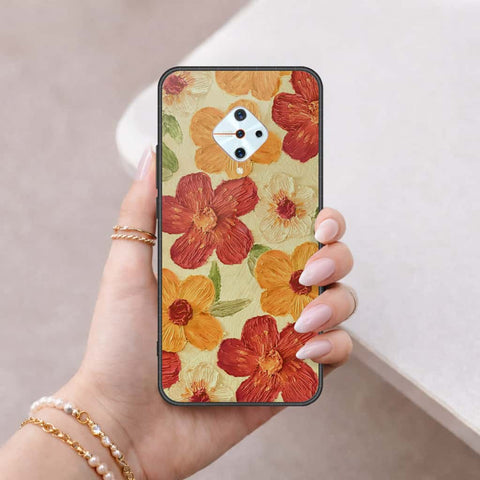 Vivo Y9s Cover - Floral Series 3 - HQ Ultra Shine Premium Infinity Glass Soft Silicon Borders Case