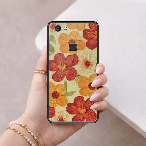Vivo V7 Cover - Floral Series 3 - HQ Ultra Shine Premium Infinity Glass Soft Silicon Borders Case