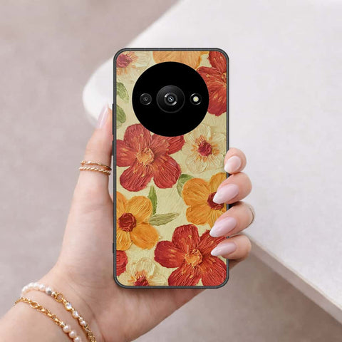 Xiaomi Poco C61 Cover - Floral Series 3 - HQ Ultra Shine Premium Infinity Glass Soft Silicon Borders Case