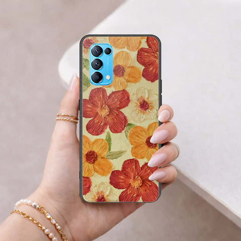 Oppo Reno 5 5G Cover - Floral Series 3 - HQ Ultra Shine Premium Infinity Glass Soft Silicon Borders Case