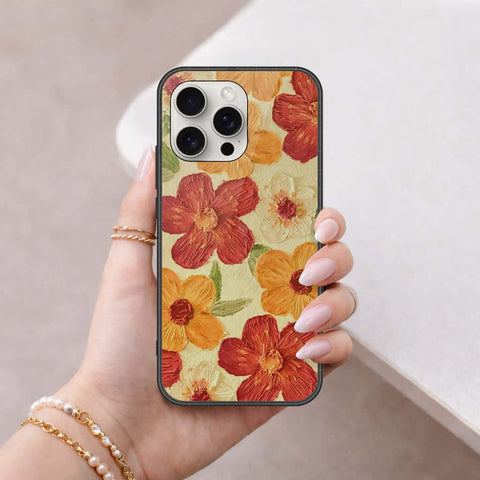 iPhone 16 Pro - Floral Series 3 - HQ Ultra Shine Premium Infinity Glass Soft Silicon Borders Case
