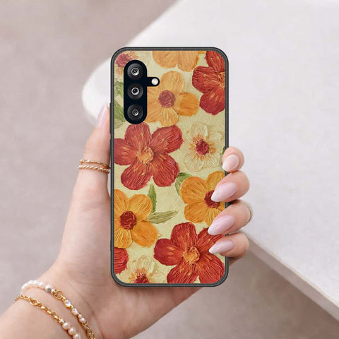 Samsung Galaxy A57 Cover - Floral Series 3 - HQ Ultra Shine Premium Infinity Glass Soft Silicon Borders Case