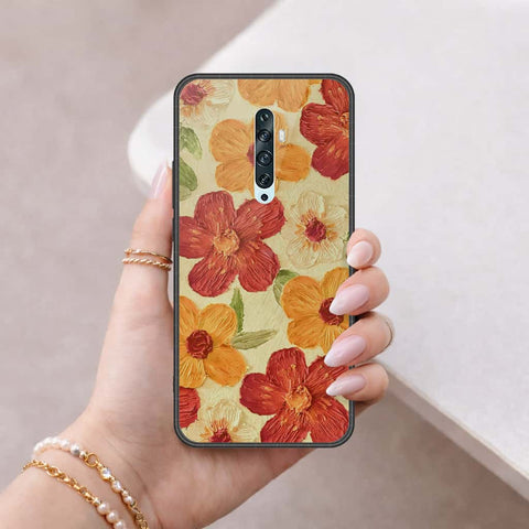 Oppo Reno 2 Cover - Floral Series 3 - HQ Ultra Shine Premium Infinity Glass Soft Silicon Borders Case