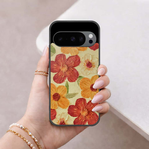 Google Pixel 9 Pro Cover - Floral Series 3 - HQ Ultra Shine Premium Infinity Glass Soft Silicon Borders Case