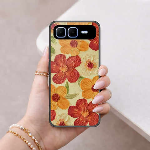 Infinix Smart 10 Plus Cover - Floral Series 3 - HQ Ultra Shine Premium Infinity Glass Soft Silicon Borders Case