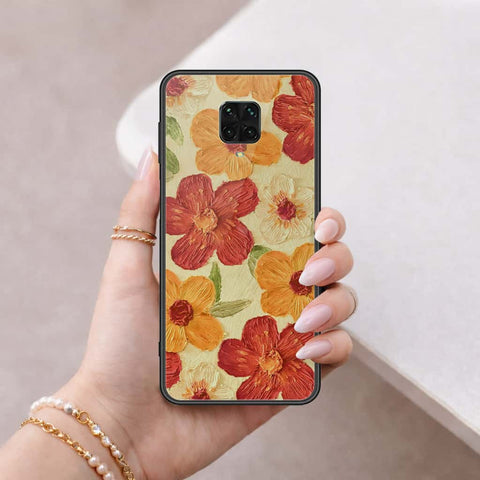 Xiaomi Redmi Note 9 Pro Cover - Floral Series 3 - HQ Ultra Shine Premium Infinity Glass Soft Silicon Borders Case