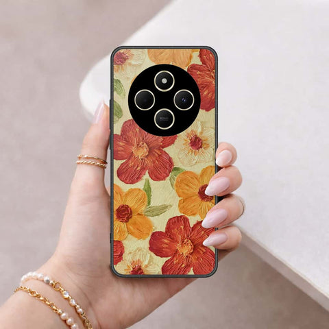 Xiaomi Poco C75 Cover - Floral Series 3 - HQ Ultra Shine Premium Infinity Glass Soft Silicon Borders Case