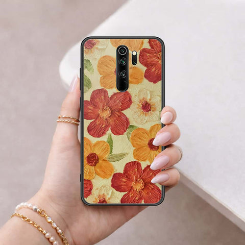 Xiaomi Redmi Note 8 Pro Cover - Floral Series 3 - HQ Ultra Shine Premium Infinity Glass Soft Silicon Borders Case