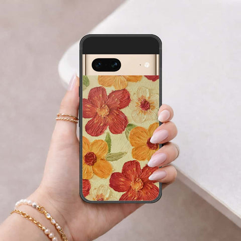 Google Pixel 7 Cover - Floral Series 3 - HQ Ultra Shine Premium Infinity Glass Soft Silicon Borders Case