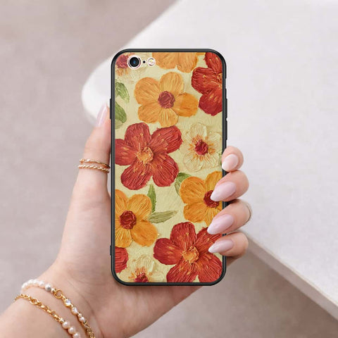 iPhone 6S / 6 Cover - Floral Series 3 - HQ Ultra Shine Premium Infinity Glass Soft Silicon Borders Case