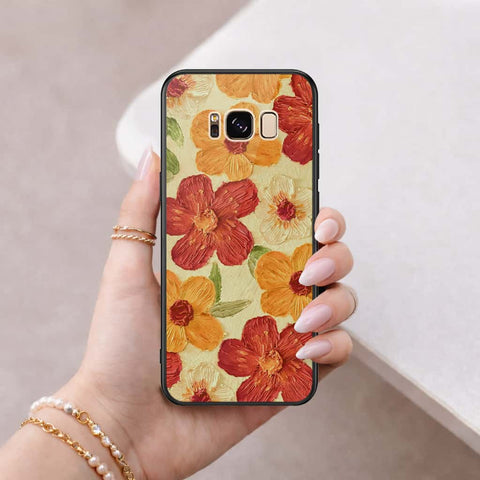 Samsung Galaxy S8 Plus Cover - Floral Series 3 - HQ Ultra Shine Premium Infinity Glass Soft Silicon Borders Case