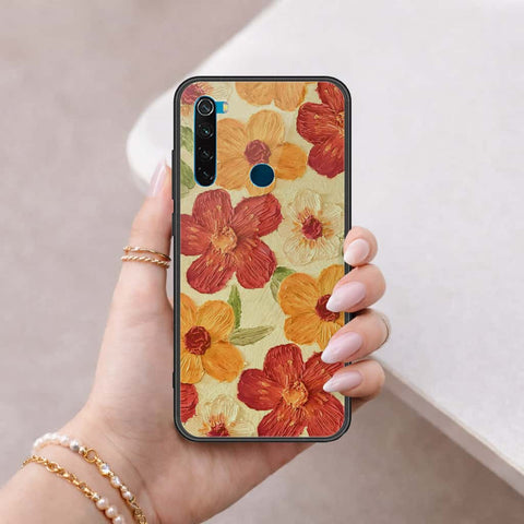 Xiaomi Redmi Note 8 Cover - Floral Series 3 - HQ Ultra Shine Premium Infinity Glass Soft Silicon Borders Case