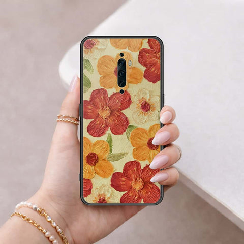 Oppo Reno 2F Cover - Floral Series 3 - HQ Ultra Shine Premium Infinity Glass Soft Silicon Borders Case