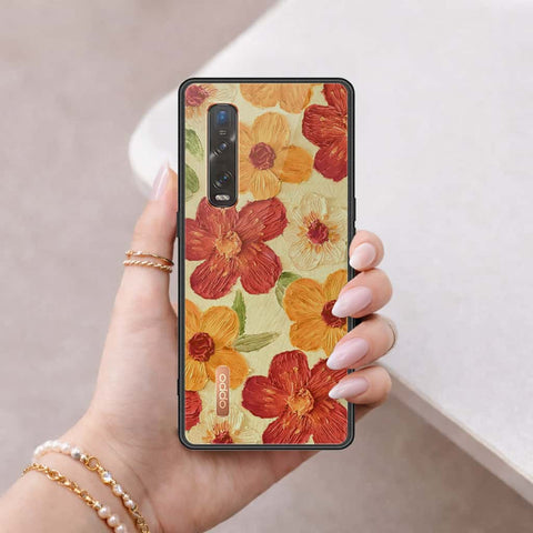 Oppo Find X2 Pro Cover - Floral Series 3 - HQ Ultra Shine Premium Infinity Glass Soft Silicon Borders Case