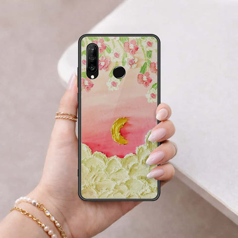 Huawei P30 lite Cover - Floral Series 3 - HQ Ultra Shine Premium Infinity Glass Soft Silicon Borders Case