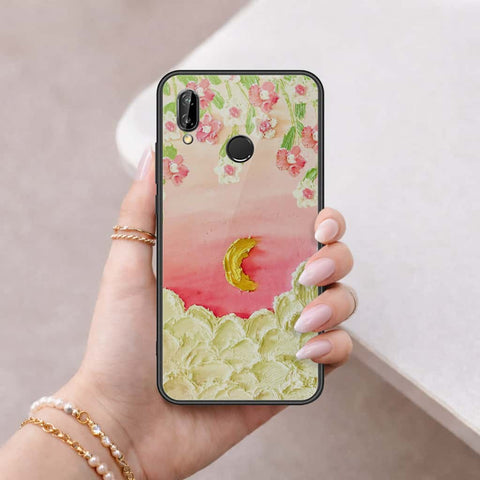 Huawei P20 Lite Cover - Floral Series 3 - HQ Ultra Shine Premium Infinity Glass Soft Silicon Borders Case
