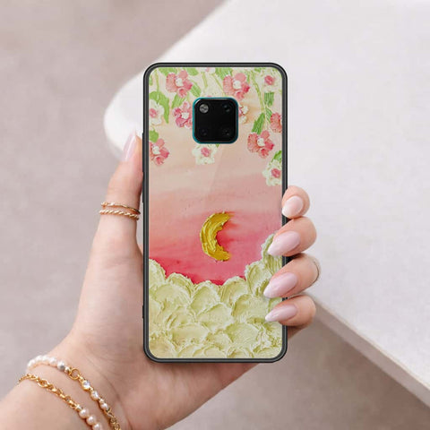 Huawei Mate 20 Pro Cover - Floral Series 3 - HQ Ultra Shine Premium Infinity Glass Soft Silicon Borders Case