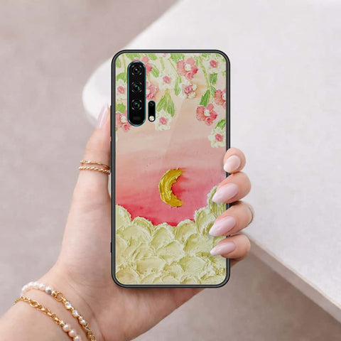Honor 20 Pro Cover - Floral Series 3 - HQ Ultra Shine Premium Infinity Glass Soft Silicon Borders Case