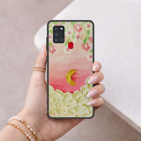 Samsung Galaxy A21s Cover - Floral Series 3 - HQ Ultra Shine Premium Infinity Glass Soft Silicon Borders Case