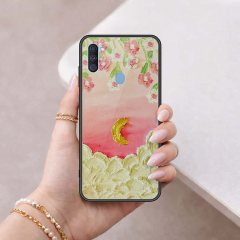 Samsung Galaxy A11 Cover - Floral Series 3 - HQ Ultra Shine Premium Infinity Glass Soft Silicon Borders Case