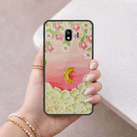 Samsung Galaxy J4 2018 Cover - Floral Series 3 - HQ Ultra Shine Premium Infinity Glass Soft Silicon Borders Case