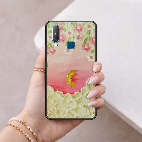Vivo Y15 Cover - Floral Series 3 - HQ Ultra Shine Premium Infinity Glass Soft Silicon Borders Case
