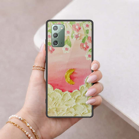 Samsung Galaxy Note 20 Cover - Floral Series 3 - HQ Ultra Shine Premium Infinity Glass Soft Silicon Borders Case