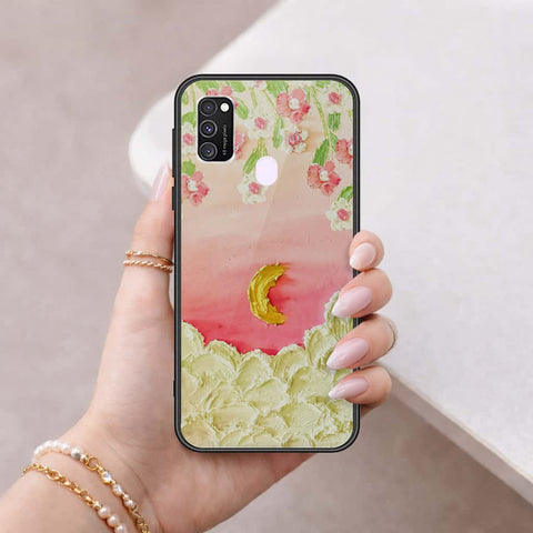 Samsung Galaxy M30s Cover - Floral Series 3 - HQ Ultra Shine Premium Infinity Glass Soft Silicon Borders Case