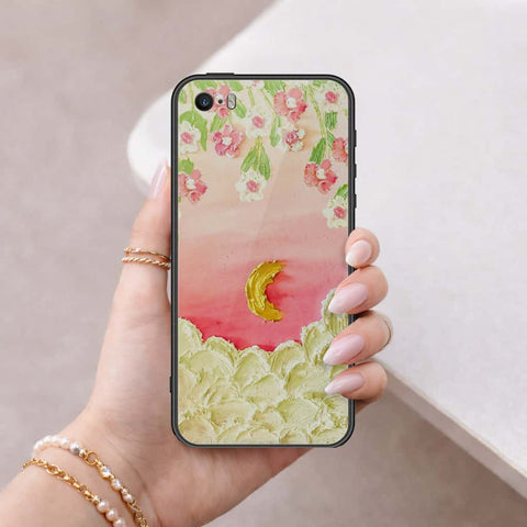 iPhone 5s Cover - Floral Series 3 - HQ Ultra Shine Premium Infinity Glass Soft Silicon Borders Case