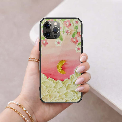 iPhone 12 Pro Max - Floral Series 3 - HQ Ultra Shine Premium Infinity Glass Soft Silicon Borders Case