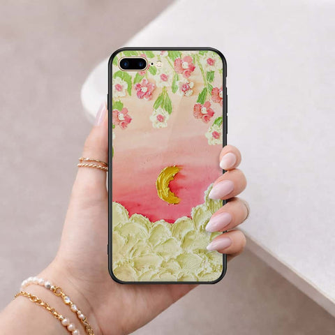 iPhone 8 Plus / 7 Plus - Floral Series 3 - HQ Ultra Shine Premium Infinity Glass Soft Silicon Borders Case
