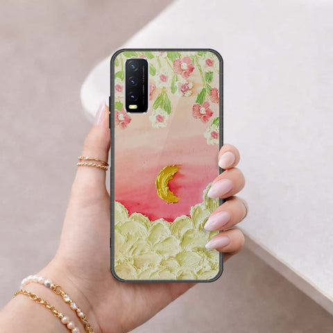 Vivo Y20 Cover - Floral Series 3 - HQ Ultra Shine Premium Infinity Glass Soft Silicon Borders Case