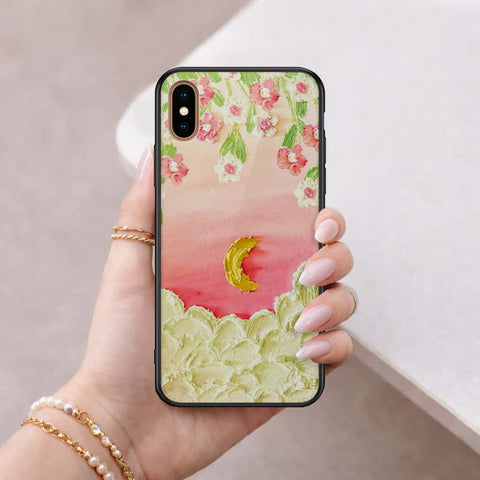 iPhone XS Max - Floral Series 3 - HQ Ultra Shine Premium Infinity Glass Soft Silicon Borders Case
