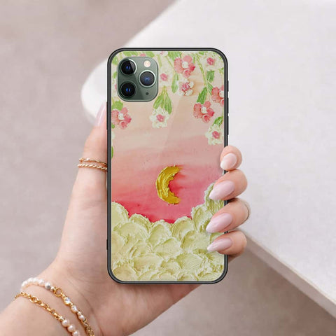 iPhone 11 Pro Max - Floral Series 3 - HQ Ultra Shine Premium Infinity Glass Soft Silicon Borders Case