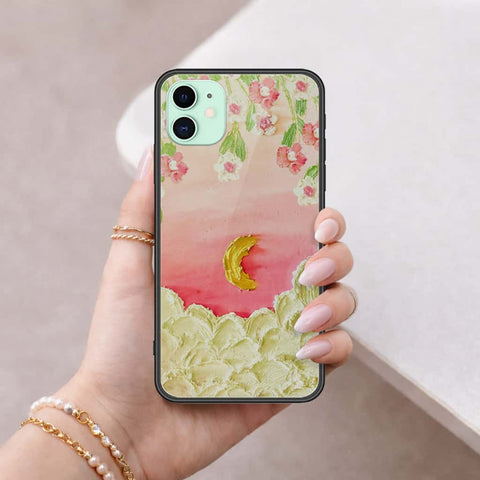iPhone 11 - Floral Series 3 - HQ Ultra Shine Premium Infinity Glass Soft Silicon Borders Case