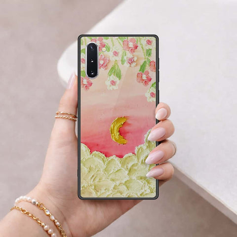 Samsung Galaxy Note 10 Cover - Floral Series 3 - HQ Ultra Shine Premium Infinity Glass Soft Silicon Borders Case