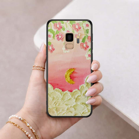 Samsung Galaxy S9 Cover - Floral Series 3 - HQ Ultra Shine Premium Infinity Glass Soft Silicon Borders Case