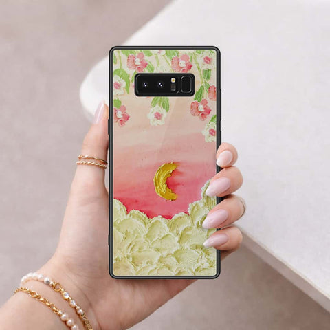 Samsung Galaxy Note 8 Cover - Floral Series 3 - HQ Ultra Shine Premium Infinity Glass Soft Silicon Borders Case