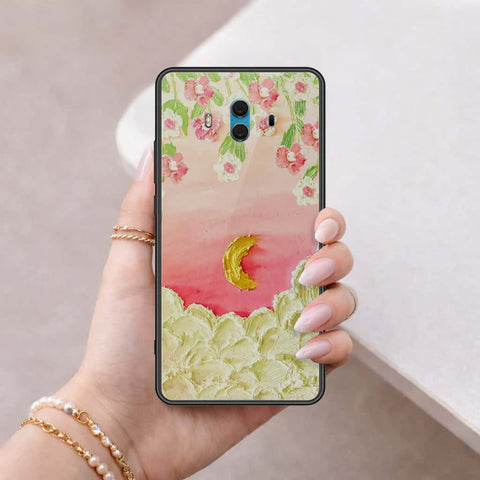 Huawei Mate 10 Cover - Floral Series 3 - HQ Ultra Shine Premium Infinity Glass Soft Silicon Borders Case