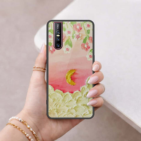 Vivo V15 Pro Cover - Floral Series 3 - HQ Ultra Shine Premium Infinity Glass Soft Silicon Borders Case