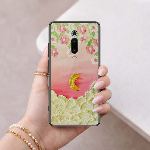 Xiaomi Mi 9T Cover - Floral Series 3 - HQ Ultra Shine Premium Infinity Glass Soft Silicon Borders Case