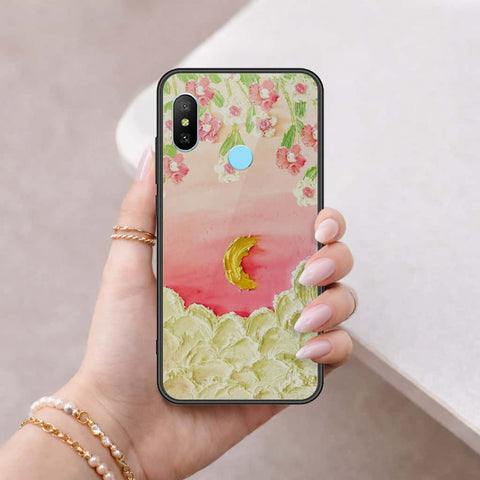 Xiaomi Mi A2 Cover - Floral Series 3 - HQ Ultra Shine Premium Infinity Glass Soft Silicon Borders Case